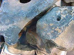 Image 8:  Break from top, gray accretion visible.